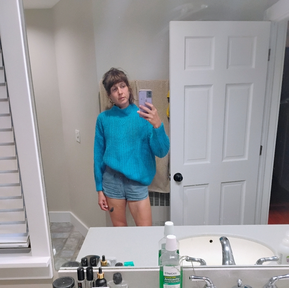 Bobbie & Bob Mixed Mohair & Wool Blue Sweater, Made In Italy* Size Medium*